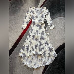 Ba&Sh Floral Long Sleeve Wrap MIDI Dress